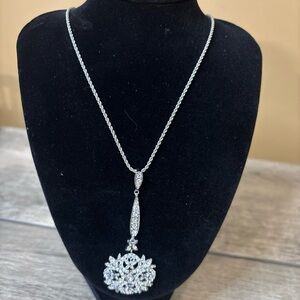 Camrose & Kross JBK Jackie Kennedy Snowflake Winter Crystal Necklace 16 In Chain